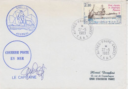 TAAF Crozet 1983 Visit Fishing Ship Austral  Signature Capitaine  Ca Alfred Faure Crozet 27.5.1983 (AW181) - Polar Ships & Icebreakers