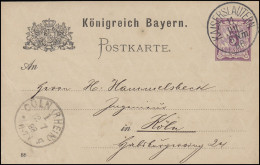 Bayern PK Ziffer 5 Pf Lila DV 88: KAISERSLAUTERN 11.7.88 Nach Cöln/Rhein 12.7.88 - Postal  Stationery
