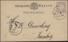 Bayern P 18 Wappen 5 Pf. MICHELAU 11.8.87 Nach Bamberg 11.8. - Postal  Stationery