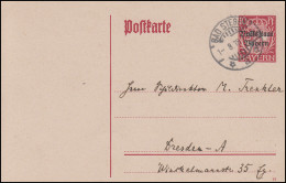 Bayern P 104 Wappen Volksstaat Bayern DV 19: BAD STEBEN 1.8.19 Nach Dresden - Postal  Stationery