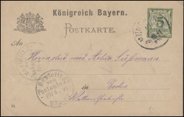 Bayern P 38/02 Ziffer 5 Pf Grün DV 91: MÜNCHEN II. 18.4.91 Nach Berlin 19.4.91 - Postal  Stationery