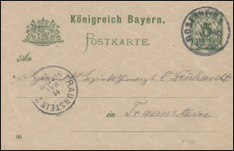 Bayern P 50/01 Ziffer 5 Pf Grün DV 00: ROSENHEIM 11.5.01 Nach Traunstein 11.5.01 - Postal  Stationery