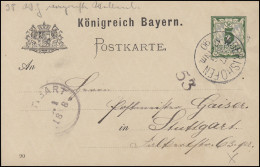 Bayern P 38/01 Ziffer 5 Pf Grün DV 90: WÖRISHOFEN 17.8.90 Nach Stuttgart 18.8. - Postal  Stationery