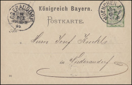 Bayern P 38/01 Ziffer 5 Pf Grün DV 90: MÜNCHEN 18.12.90 Nach Niederaudorf - Postal  Stationery
