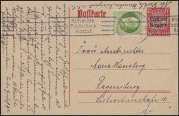 Bayern P 109/01 Freistaat 10 Pf DV 19 Zusatzfr.: Postscheckkonto MÜNCHEN 14.2.20 - Postwaardestukken