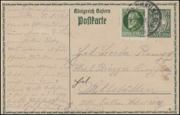 Bayern P 93I/03 Große Krone 5 Pf DV 16 & Zusatzfrankatur: ICHENHAUSEN 14.5.16 - Postal  Stationery