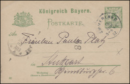Bayern P 56II/02 Ziffer 5 Pf Grün DV 02: AMMERLAND 13.9.02 Nach Stuttgart 14.9. - Postal  Stationery