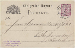 Bayern Postkarte Ziffer 5 Pf Lila Ohne DV: MILTENBERG 26.5.86 N. Seifhenersdorf - Enteros Postales