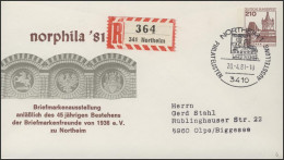 Umschlag 210 Pf BuS Norphila'81 Northeim SSt 20.4.1981 - Sonstige & Ohne Zuordnung