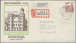 Umschlag 190 Pf BuS FDC Schloß Pfaueninsel R-Bf. Bremen - Other & Unclassified
