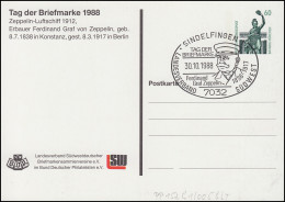 PP 151/81 T. D. Briefmarke Zeppelin-Luftschiff - Mit SSt Sindelfingen 30.10.1988 - Autres & Non Classés
