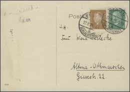 Ebert 3 Pf Und Hindenburg 5 Pf MiF Postkarte Berlin-Schlachtensee 22.8.1929 - Lettres & Documents