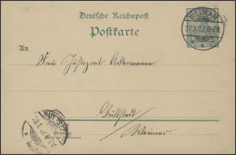 Ganzsache Germania 5 Pf Weimar 27.1.1902 Nach Buttstädt 28.1.1902 - Covers & Documents