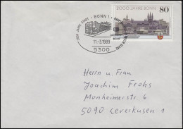 800 Jahre Bonn, EF Brief SSt Bonn Hauptbahnhof Im Neuem Glanz 11.3.1989 - Autres & Non Classés