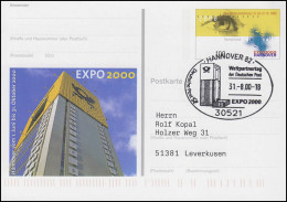 PSo 69 Weltausstellung EXPO 2000 Hannover, SSt Hannover Weltpartnertag 31.8.2000 - Autres & Non Classés