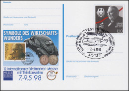 PSo 52 Erhard & Wirtschaftswunder, FDC Essen Zeppelinpost-Werbeschau 7.5.98 - Andere & Zonder Classificatie