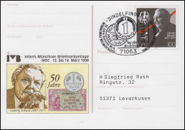 PSo 51 Erhard, SSt Sindelfingen Deutsche Mark & Tag Der Briefmarke 23.10.98 - Andere & Zonder Classificatie