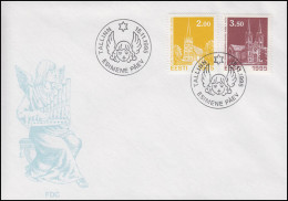 Estland: Weihnachten 1995, 2 Werte Auf Schmuck-FDC Tallinn 15.11.1995 - Christentum