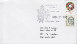USA: Weihnachten 1998 - Christmas City, Weihnachtskranz Bf In Die NL 25.12.98 - Christentum