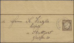 Bayern Streifband 3 Pf Braun MÜNCHEN 1898 Nach Stuttgart + Briefträgerstempel 42 - Postal  Stationery
