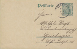 Postkarte P 90I Germania 5 Pf. GOSBACH 17.2.14 Nach Geislingen - Other & Unclassified