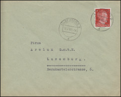 Freimarke Hitler 8 Pf EF Auf Orts-Brief Kohlenhandlung Arelux LUXEMBURG 8.4.42 - Fabrieken En Industrieën
