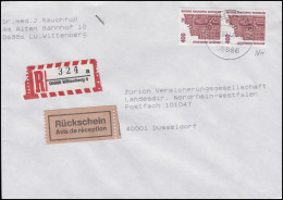 1562 SWK 400 Pf Semperoper Paar Mit Nummer 025 R-Bf Mit RS WITTENBERG 2.8.96 - Roller Precancels