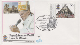 1320 Papst Johannes Paul II. In Deutschland Auf Schmuck-Brief SSt MÜNSTER 1.5.87 - Pausen