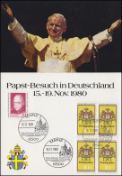 Gedenkblatt Papst-Besuch In Deutschland SSt Mainz Papst Paul II. 16.11.1980 - Päpste