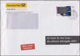 2081 Wohlfahrt Kosmos 300 Pf. Mit Hologramm EF Philatelie-Brief Frankfurt 7.9.01 - Astronomie