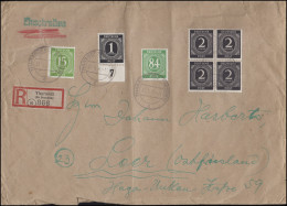 Ziffern-MiF Auf Groß-R-Brief THARANDT (Bz. DRESDEN) 31.5.46 Nach LEER 14.6.46 - Covers & Documents