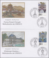 2007-2008 UNESCO Würzburger Residenz & Puning-Tempel 1998 Auf Künstler-FDC BONN - Briefe U. Dokumente