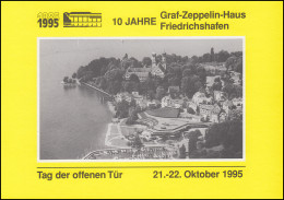 Klappkarte 10 Jahre Graf-Zeppelin-Haus FRIEDRICHSHAFEN SSt Portrait 21.10.1995 - Zeppeline