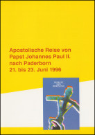 Klappkarte Apostolische Reise Papst Johannes Paul II. Nach Paderborn SSt 22.6.96 - Papes