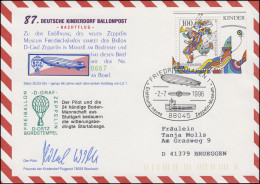 87. Kinderdorf-Ballonpost D-OSTZ Graf Zeppelin-Museum Friedrichshafen 2.7.1996  - Airships