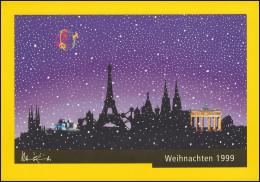 Faltkarte Der Deutschen Post: Weihnachten 1999 Viererblöcke Mit ESSt Bonn/Berlin - Oblitérés