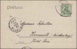 Bahnpost FRANKFURT (MAIN) - KASSEL ZUG 10721.8.1904 Auf AK Badischer Schwarzwald - Other & Unclassified