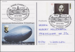 PSo 40 Sindelfingen Postbeförderung Zeppelin Mit SSt Aufstieg Aus Ruinen 1995 - Zeppeline