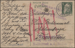 Bayern P 87I/01 Luitpold 5 Pf. DV 11: BAD REICHENHALL 9.4.12 Nach Traunstein - Postal  Stationery