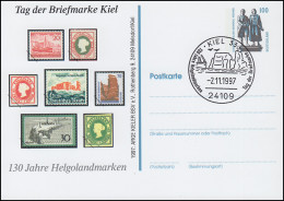 Privatpostkarte SWK 100 Pf 130 Jahre Helgolandmarken, SSt Kiel T.d.B. 2.11.97 - Privatumschläge - Ungebraucht