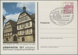 PP 106/262 SÜDPOSTA'87 Sindelfingen Altes Rathaus Und Salzhaus, SSt 22.10.1987 - Private Covers - Mint