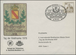 PU 108/63b Tag Der Briefmarke NRW Mit Anschrift, SSt Essen Posthausschilde 1978 - Enveloppes Privées - Neuves