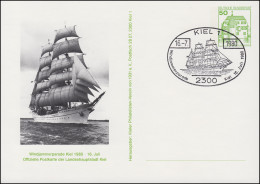 Privatpostkarte PP 104/61 Windjammertreffen Segelschiff, SSt KIEL 1 - 13.7.1980 - Enveloppes Privées - Neuves