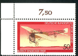 966 Jugend Luftfahrt 50+25 Pf ** Ecke O.l. - Unused Stamps