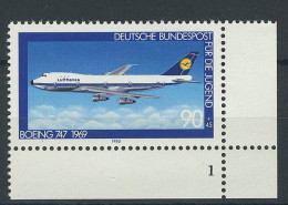 1043 Jugend Luftfahrt 90+45 Pf ** FN1 - Unused Stamps