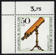1091 Jugend Optische Instrumente 50+25 Pf ** Ecke O.l. - Unused Stamps