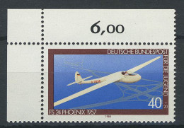 1040 Jugend Luftfahrt 40+20 Pf ** Ecke O.l. - Unused Stamps