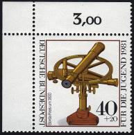 1090 Jugend Optische Instrumente 40+20 Pf ** Ecke O.l. - Unused Stamps
