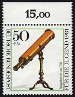 1091 Jugend Optische Instrumente 50+25 Pf ** Oberrand - Unused Stamps