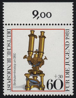1092 Jugend Optische Instrumente 60+30 Pf ** Oberrand - Unused Stamps